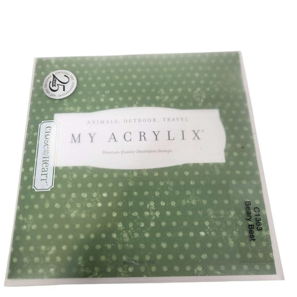 My Acrylix Close To My Heart C1363 Beary Best Cling Stamp Set Bears Animals